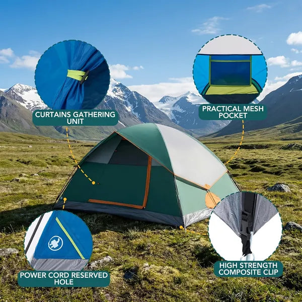 2-4 Person Camping Tent With Tent Fly