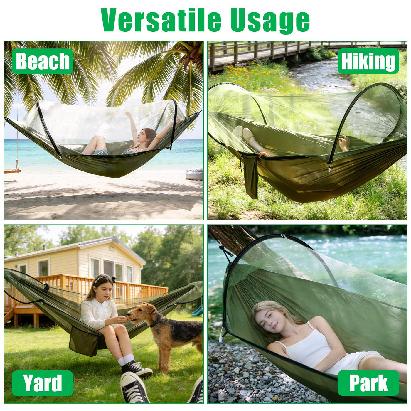 1Pc Camping Hammock With Mosquito Net Portable Hammock