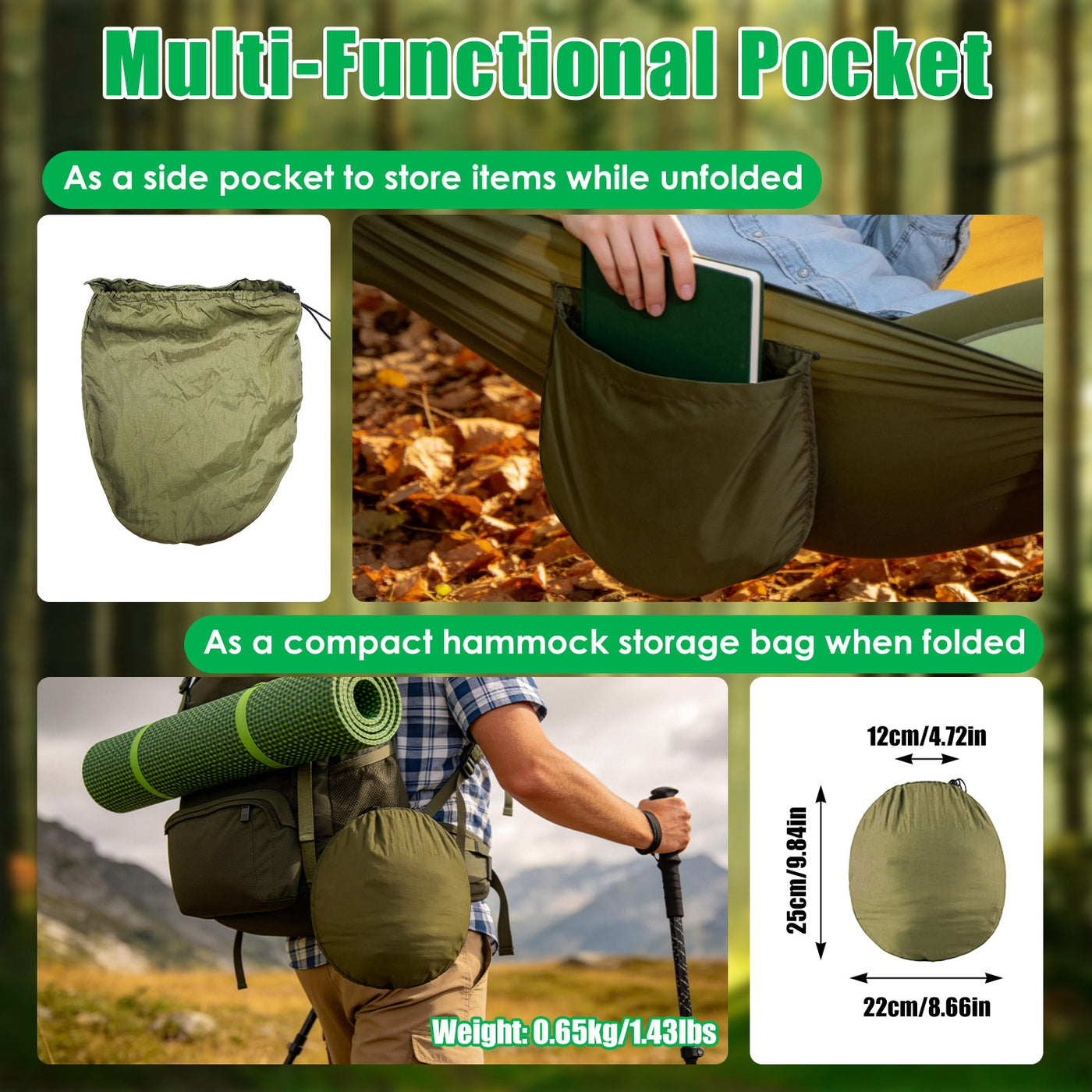 1Pc Camping Hammock With Mosquito Net Portable Hammock