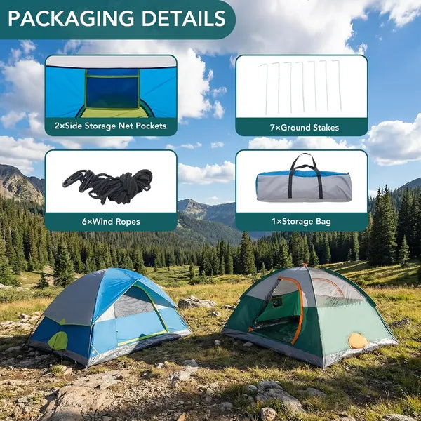 2-4 Person Camping Tent With Tent Fly