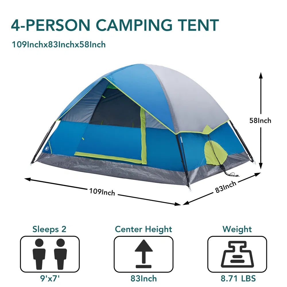 2-4 Person Camping Tent With Tent Fly