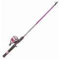 Zebco 33 Spincast Reel and Fishing Rod Combo 6-Foot 2-Piece Durable Fiberglass Fishing Pole Quickset Anti-Reverse Fishing Reel with Bite Alert Pink