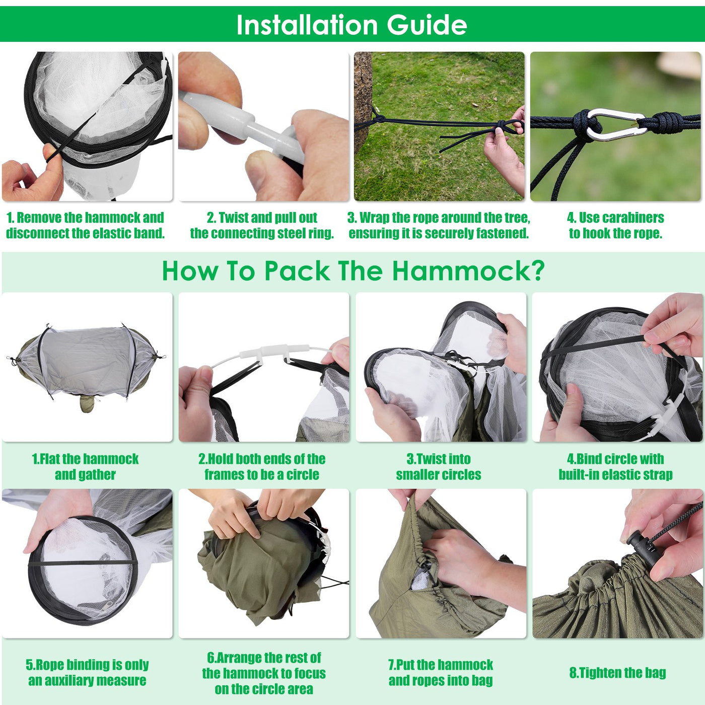 1Pc  Camping Hammock With Mosquito Net Portable Hammock