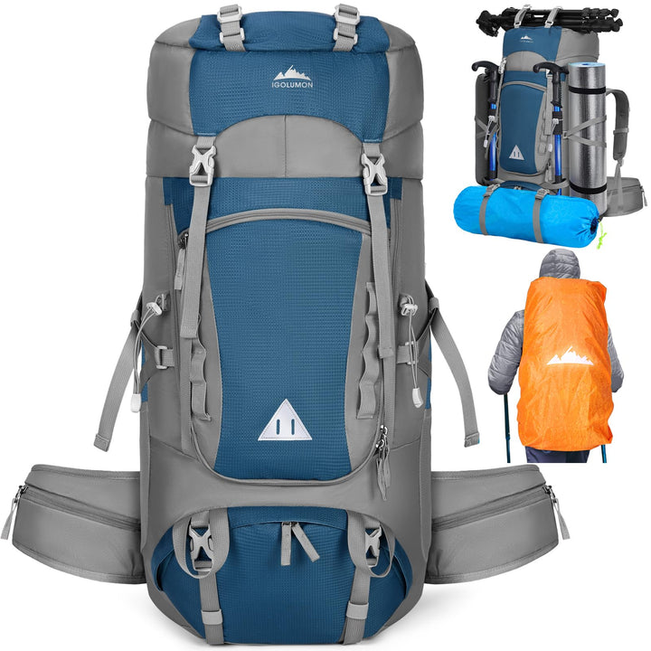 60L Waterproof Hiking Backpack with Rain Cover