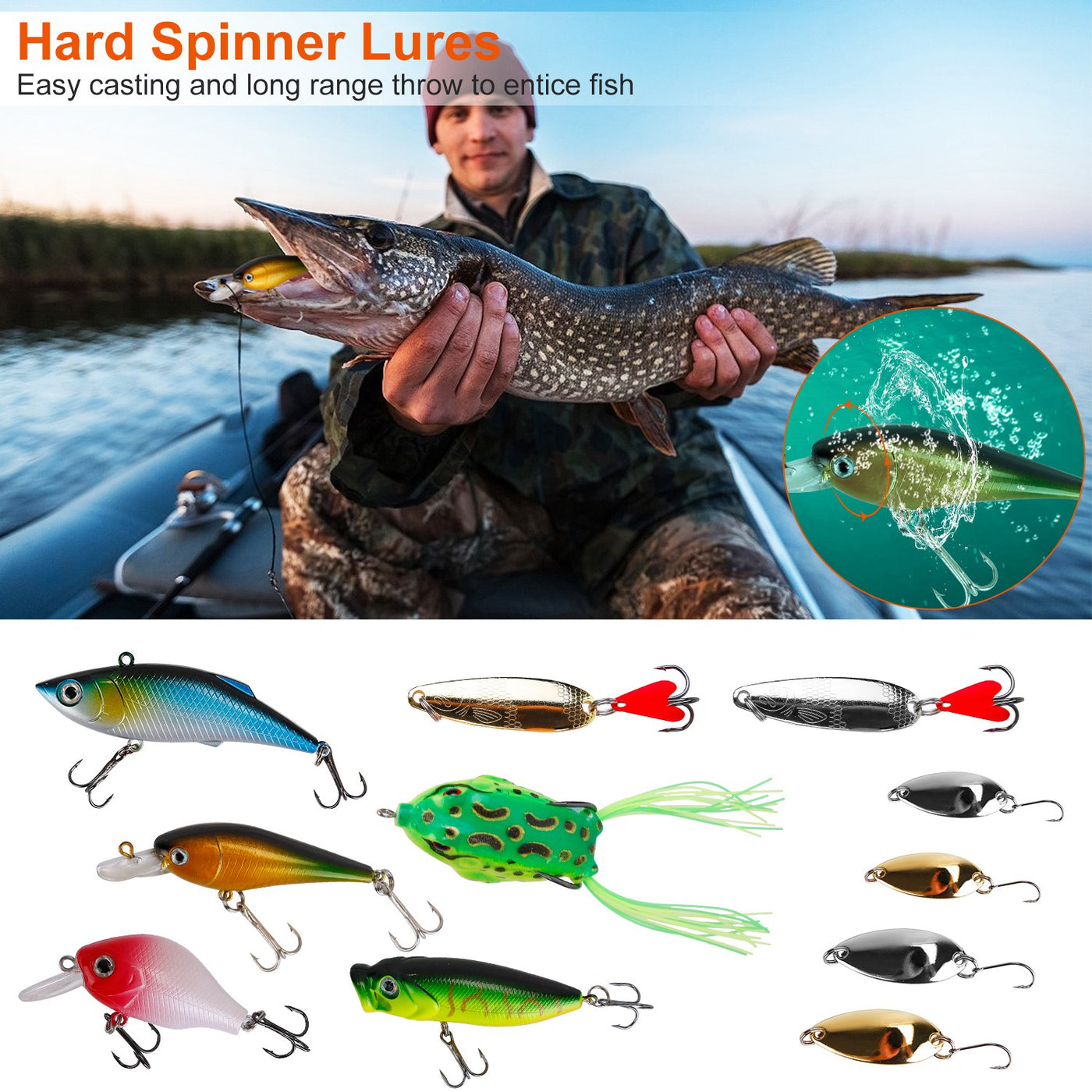 383Pcs Fishing Lures Tackle Box Fishing Animated Lure Crankbaits Spinnerbaits Soft Plastic Worm Saltwater Freshwater Fishing Kit