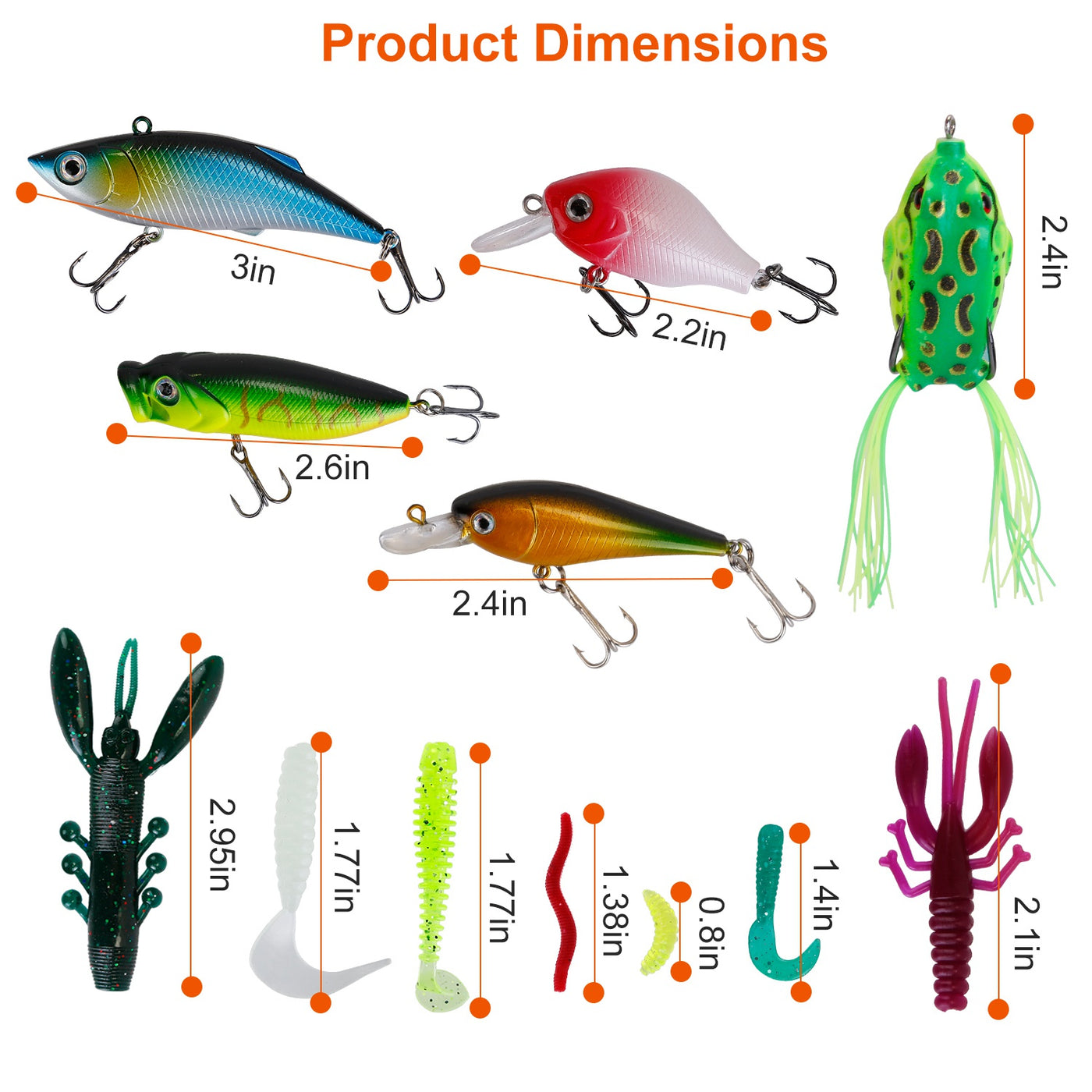 383Pcs Fishing Lures Tackle Box Fishing Animated Lure Crankbaits Spinnerbaits Soft Plastic Worm Saltwater Freshwater Fishing Kit