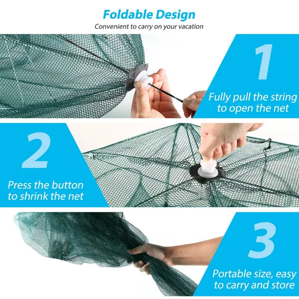 Trap Net Portable Folded Fishing Bait Trap Shrimp Minnow Crab Bait Net
