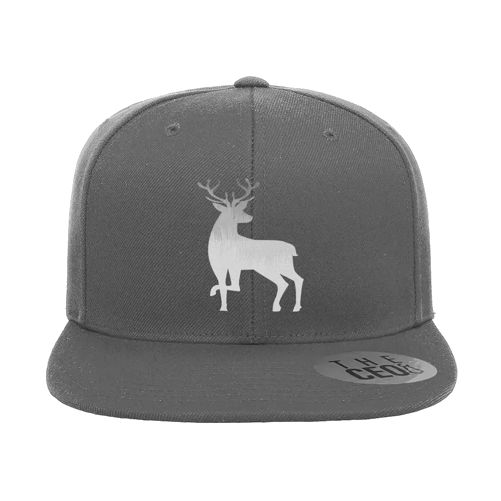 Deer Color 2 Embroidered Flat Bill Hat