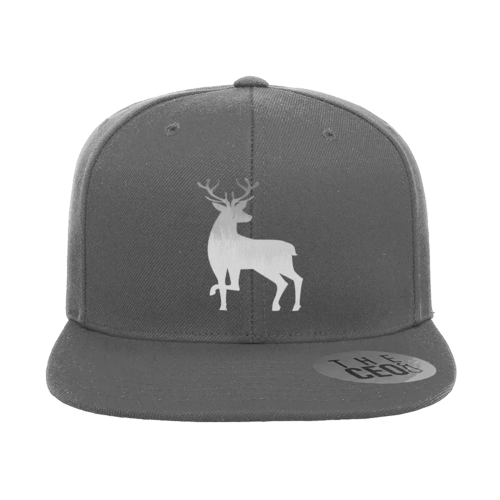 Deer Color 2 Embroidered Flat Bill Hat