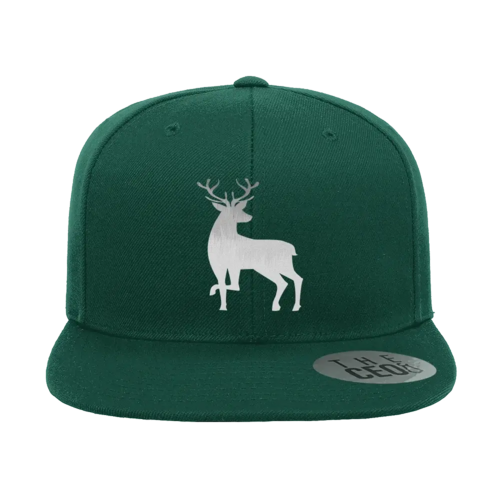 Deer Color 2 Embroidered Flat Bill Hat