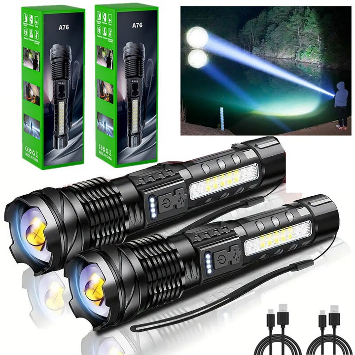 Zoomable Tactical LED Flashlight – USB Rechargeable