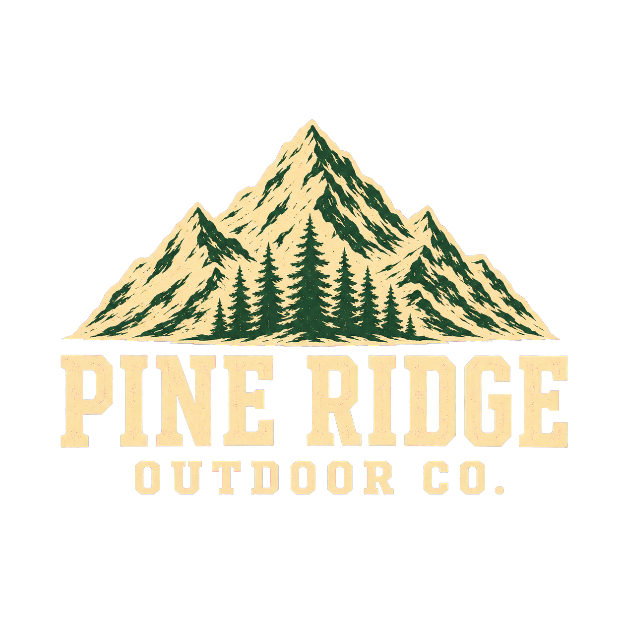 Pine Ridge Outdoor Co. mountain logo